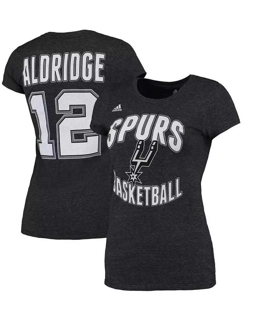 商品Adidas|Women's LaMarcus Aldridge Black San Antonio Spurs Name & Number T-shirt,价格¥211,第2张图片详细描述