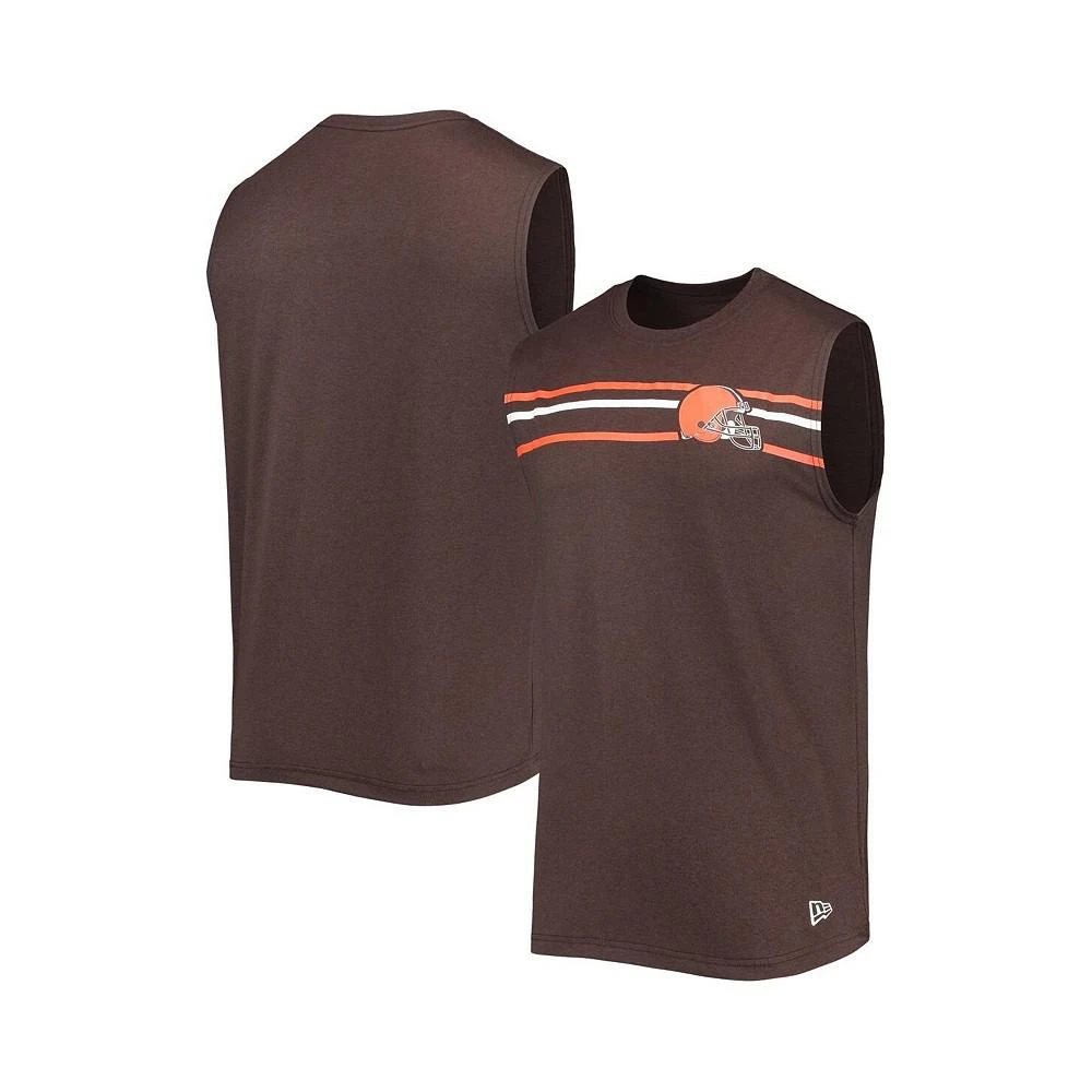 商品New Era|Men's Brown Cleveland Browns Brushed Sleeveless Tank Top,价格¥274,第1张图片