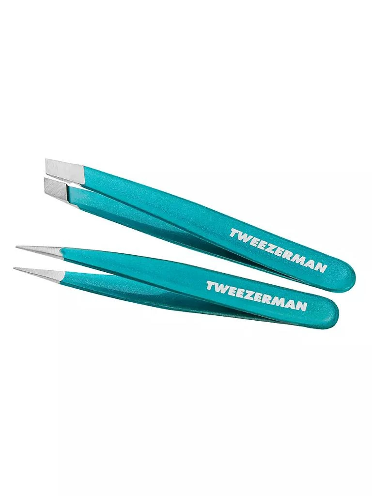 商品Tweezerman|Majestic Turquoise 2-Pice Micro Mini Slant & Point Tweezers Set,价格¥120,第1张图片
