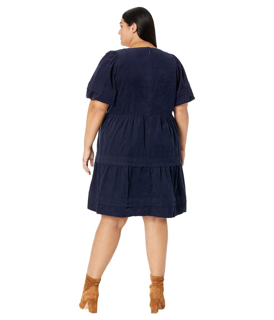 Plus Corduroy Tiered Mini Dress商品第2张图片规格展示