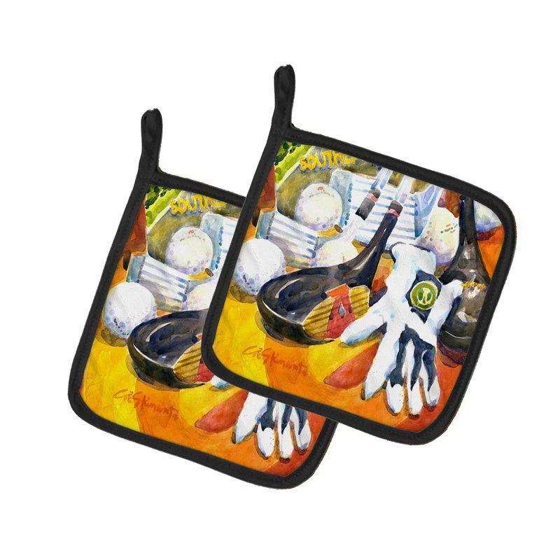 商品Caroline's Treasures|Golf Clubs, Ball and Glove Pair of Pot Holders,价格¥170,第1张图片
