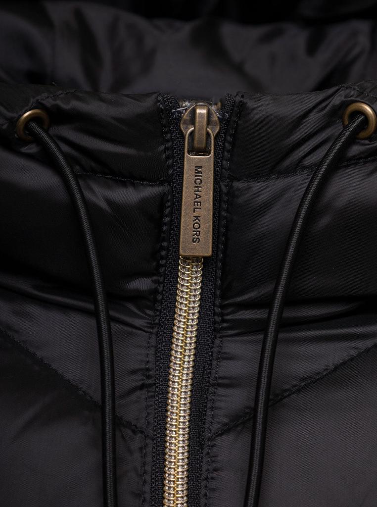 Binding Black Nylon Long Down Jacket M Michael Kors Woman商品第3张图片规格展示