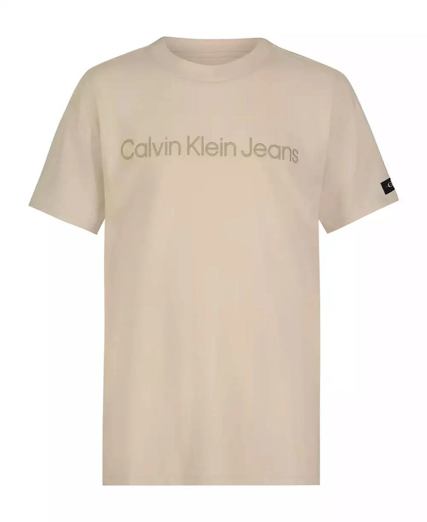 商品Calvin Klein|Big Boys Emblem Logo Short Sleeve T-Shirt,价格¥102,第1张图片