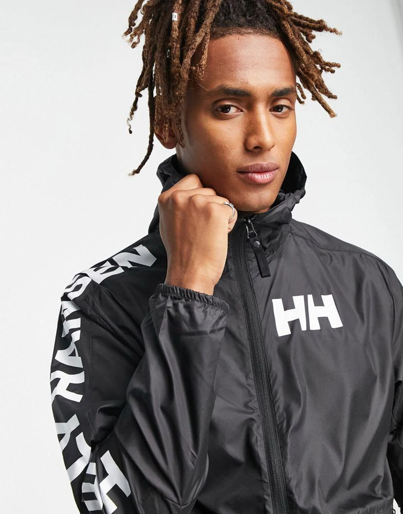 商品Helly Hansen|Helly Hansen active wind jacket with arm and back print in black,价格¥563,第4张图片详细描述