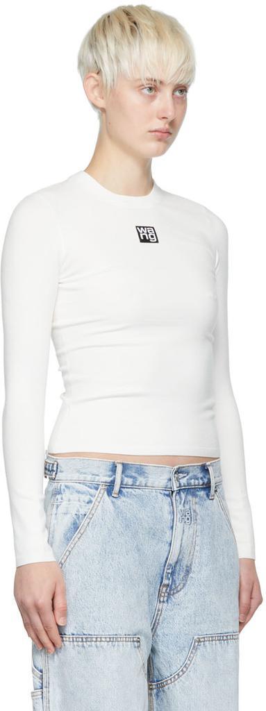 商品Alexander Wang|White Viscose Long Sleeve T-Shirt,价格¥2241,第4张图片详细描述