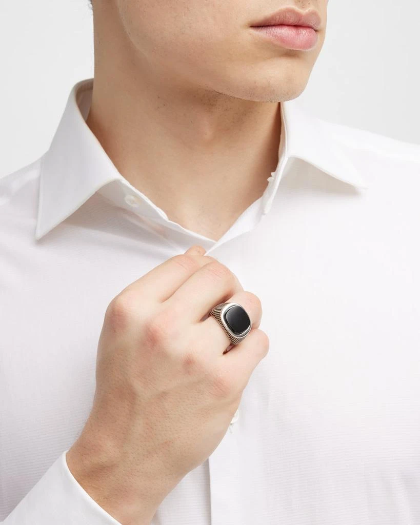 商品Jan Leslie|Men's Black Onyx Signet Ring,价格¥3498,第5张图片详细描述