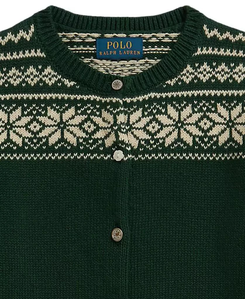 商品Ralph Lauren|Girls 7-16 Long-Sleeve Fair Isle Reindeer Cardigan,价格¥745,第3张图片详细描述