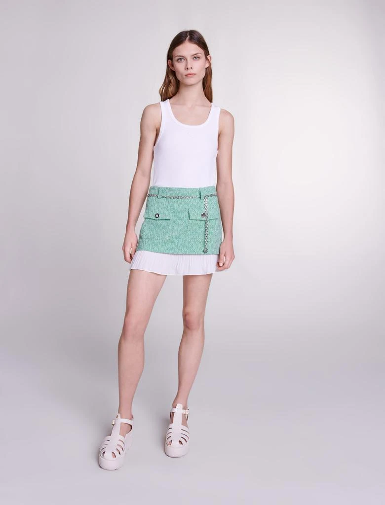 商品Maje|Maje Woman's cotton, Short 2-in-1 skirt for Spring/Summer,价格¥1241,第1张图片