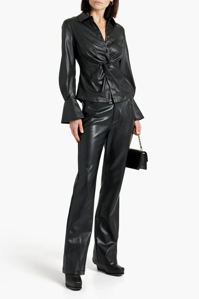 商品SIMKHAI|Louisa twist-front faux leather shirt,价格¥1332,第2张图片详细描述