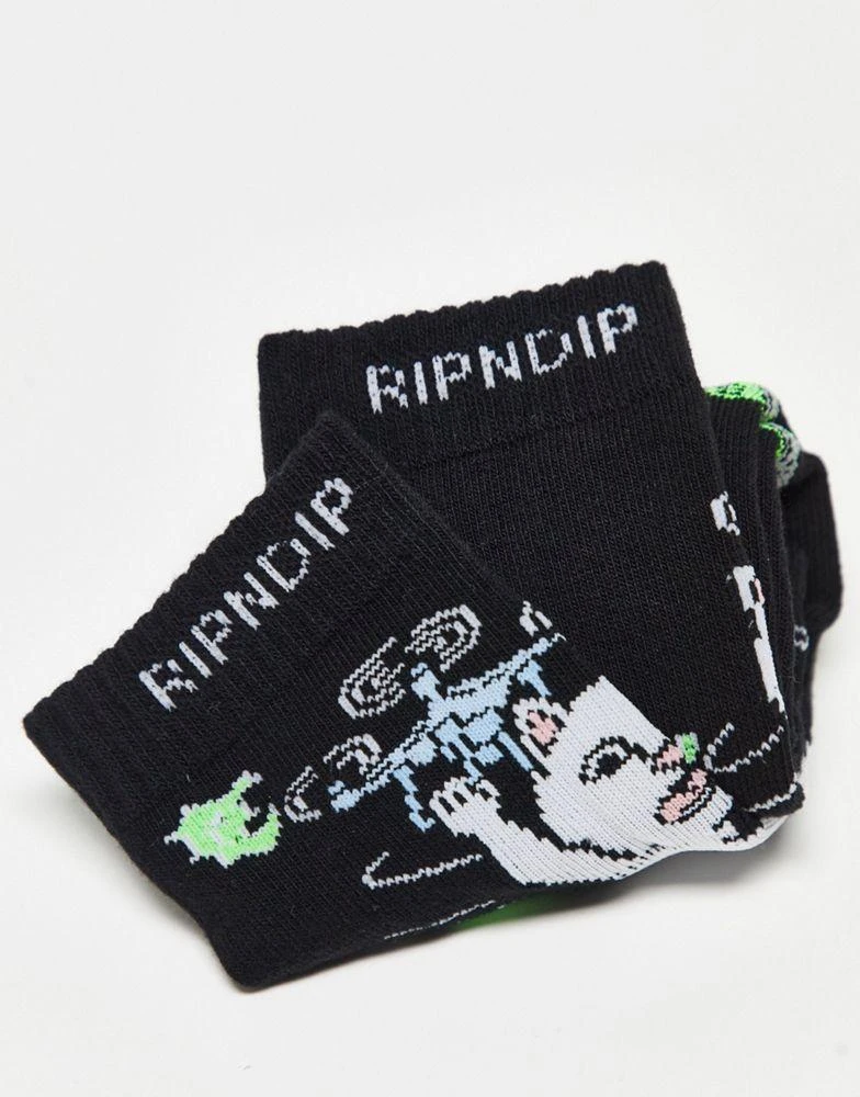 商品Rip N Dip|RIPNDIP bye bye socks in black with placement print,价格¥155,第3张图片详细描述