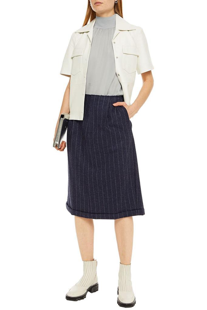 商品MAISON MARGIELA|Pleated pinstriped brushed wool-felt skirt,价格¥2110,第6张图片详细描述