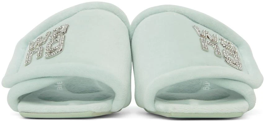 商品Alexander Wang|Green Padded Logo Jessie Heeled Sandals,价格¥1860,第2张图片详细描述