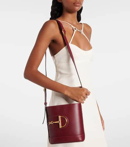 商品Gucci|Gucci 73 S号皮革水桶包,价格¥21285,第3张图片详细描述