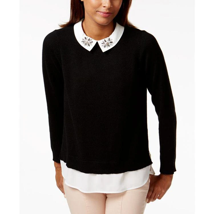 商品Charter Club|Embellished Layered-Look Cashmere Sweater, Created for Macy's,价格¥510,第1张图片