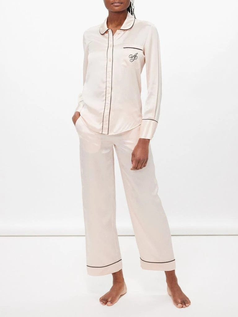 商品L'Agent by Agent Provocateur|Logo-embroidered silk-satin pyjama top,价格¥1380,第2张图片详细描述