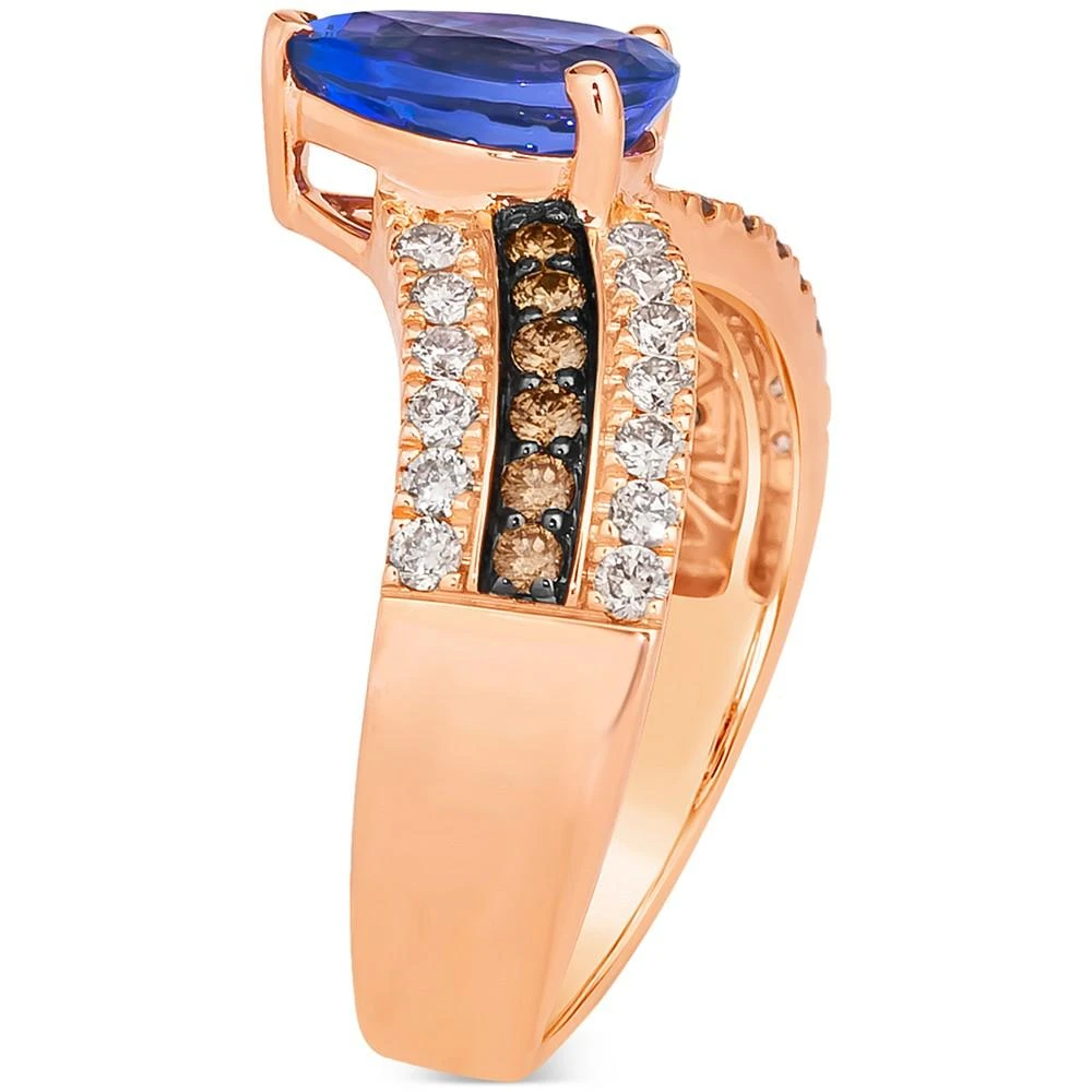 Blueberry Tanzanite (1-1/2 ct. t.w.) & Diamond (3/4 ct. t.w.) V Ring in 14k Rose Gold 商品