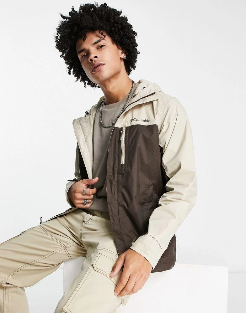 商品Columbia|Columbia Pouring Adventure waterproof jacket in brown and stone,价格¥750,第1张图片