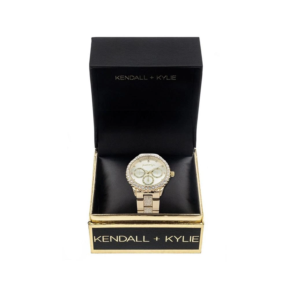 商品KENDALL & KYLIE|Women's Classic Gold Tone Crystal Bezel Stainless Steel Strap Analog Watch,价格¥113,第2张图片详细描述