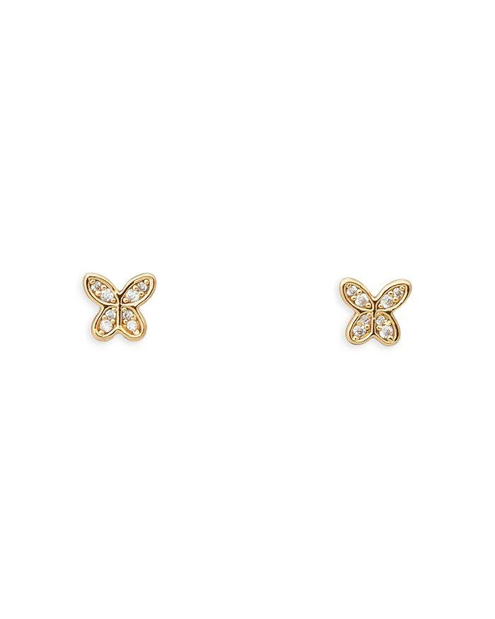 商品Kate Spade|Tiny Twinkles Hope Butterfly Stud and Imitation Pearl Huggie Hoop Earrings Set,价格¥410,第3张图片详细描述