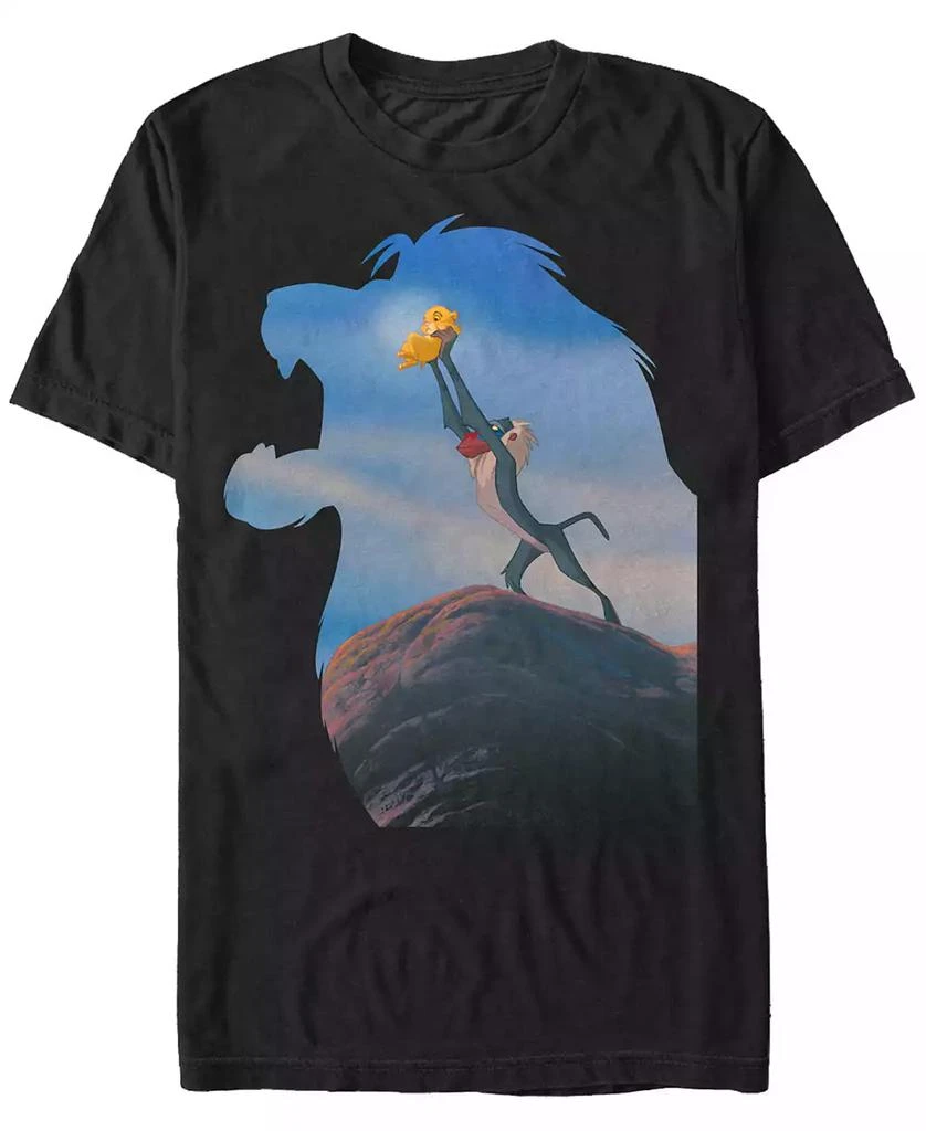 商品Disney|Disney Men's Lion King Mufasa Silhouette Pride Rock Rafiki Simba, Short Sleeve T-Shirt,价格¥196,第1张图片