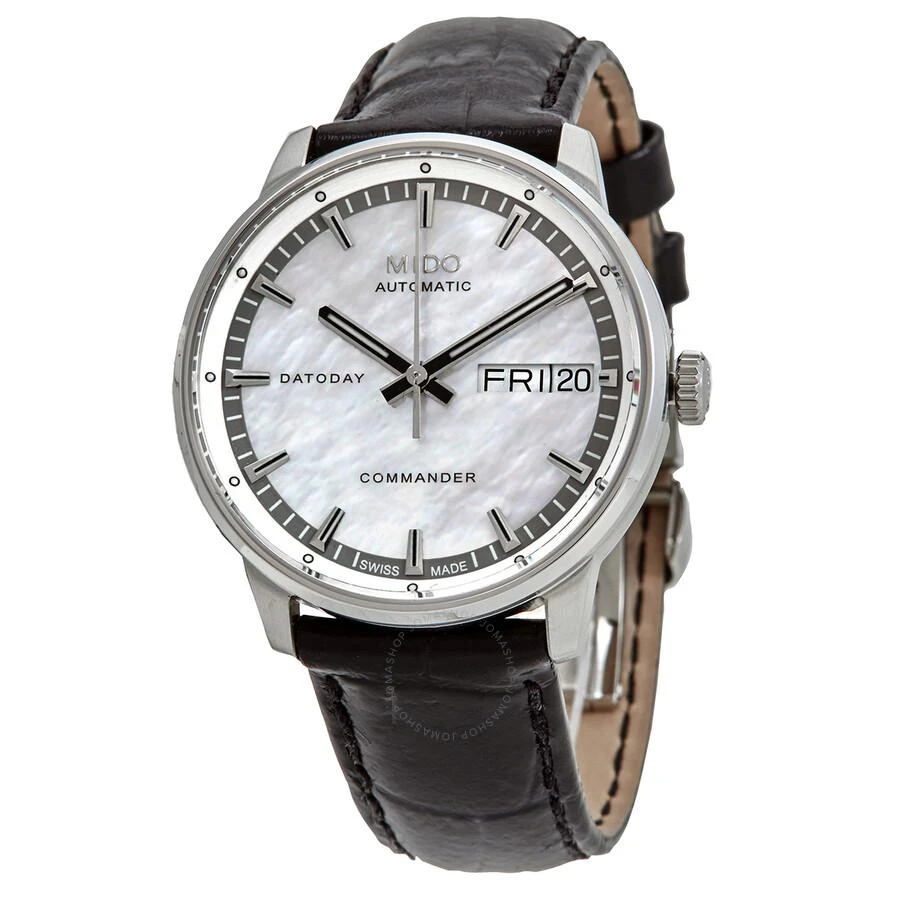Mido Commander II Automatic White Mother of Pearl Dial Ladies Watch M016.230.16.111.80 1