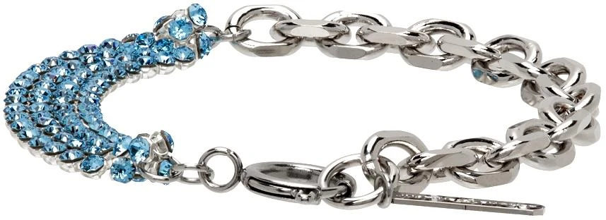 商品Justine Clenquet|SSENSE Exclusive Silver & Blue Shanon Bracelet,价格¥160,第4张图片详细描述