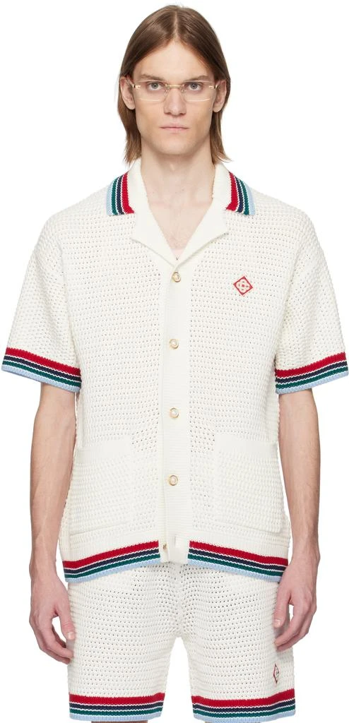 商品Casablanca|White Gothic Crochet Shirt,价格¥3511,第1张图片