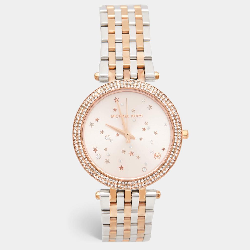 商品[二手商品] Michael Kors|Michael Kors Pink Two-Tone Stainless Steel Darci MK3726 Women's Wristwatch 39 mm,价格¥1348,第1张图片