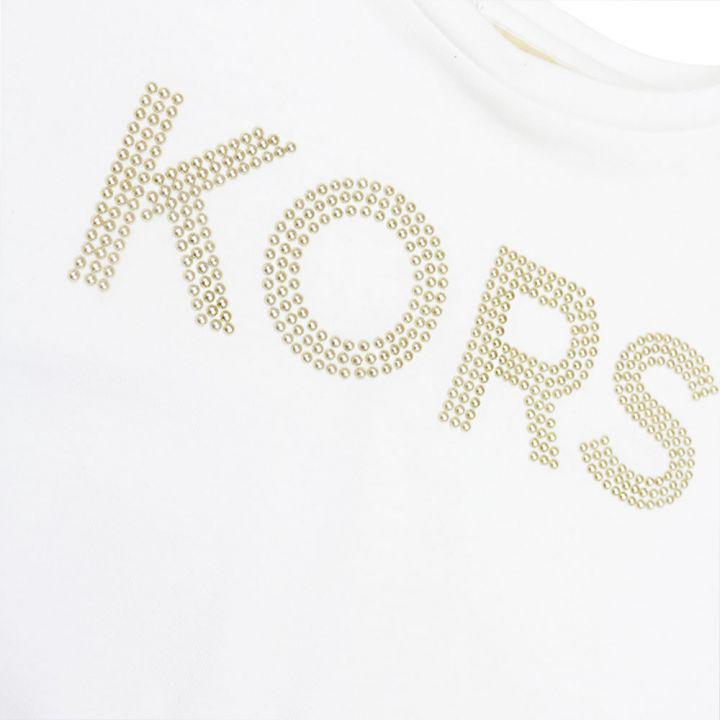 商品Michael Kors|White Short Sleeve Cropped Logo T Shirt,价格¥185,第4张图片详细描述