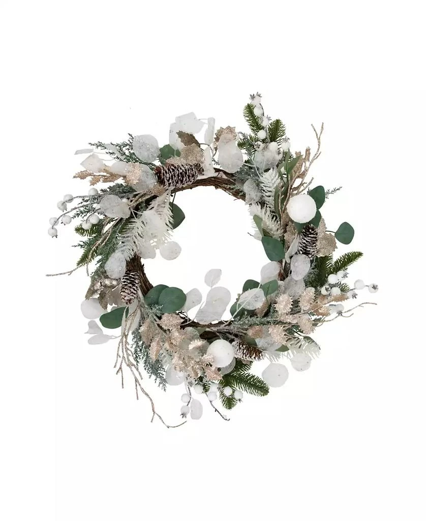 商品Northlight|Sage Artificial Christmas Wreath 24" Unlit,价格¥422,第1张图片