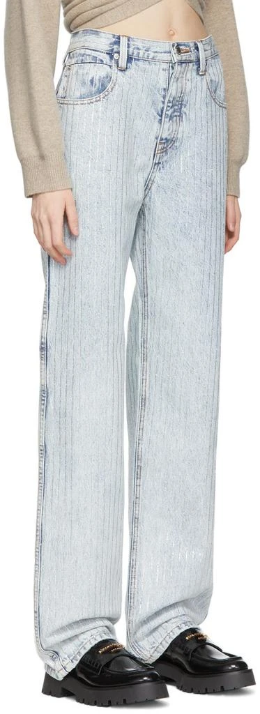 商品Alexander Wang|Blue Crystal Stripe Skater Jeans,价格¥3780,第2张图片详细描述