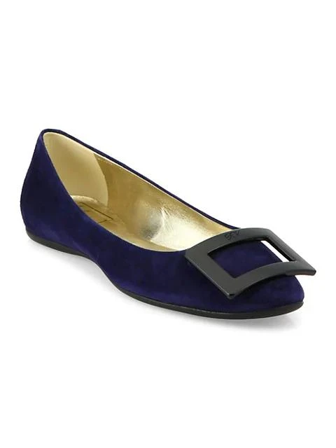 商品Roger Vivier|Gommette Suede Flats,价格¥4468,第2张图片详细描述