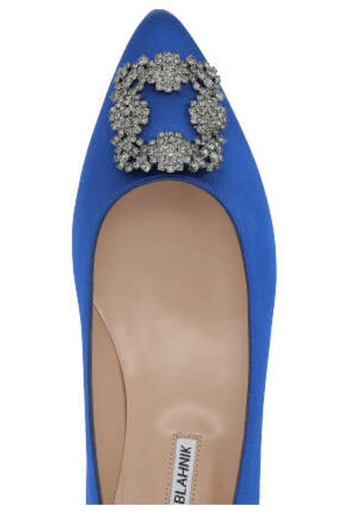 商品Manolo Blahnik|Manolo Blahnik Hangisi Buckle Embellished Flat Shoes,价格¥6918,第4张图片详细描述