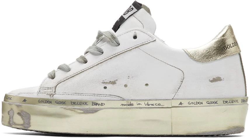 商品Golden Goose|White & Gold Hi Star Sneakers 运动鞋,价格¥4315,第3张图片详细描述