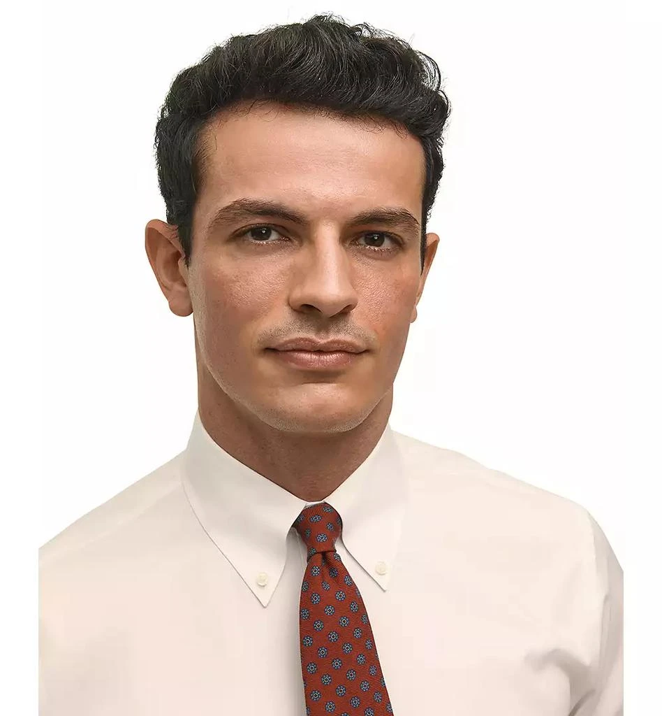 商品Brooks Brothers|Men’s Regular Fit Non-Iron Polo Button-Down Collar Solid Pinpoint Dress Shirt,价格¥461,第1张图片