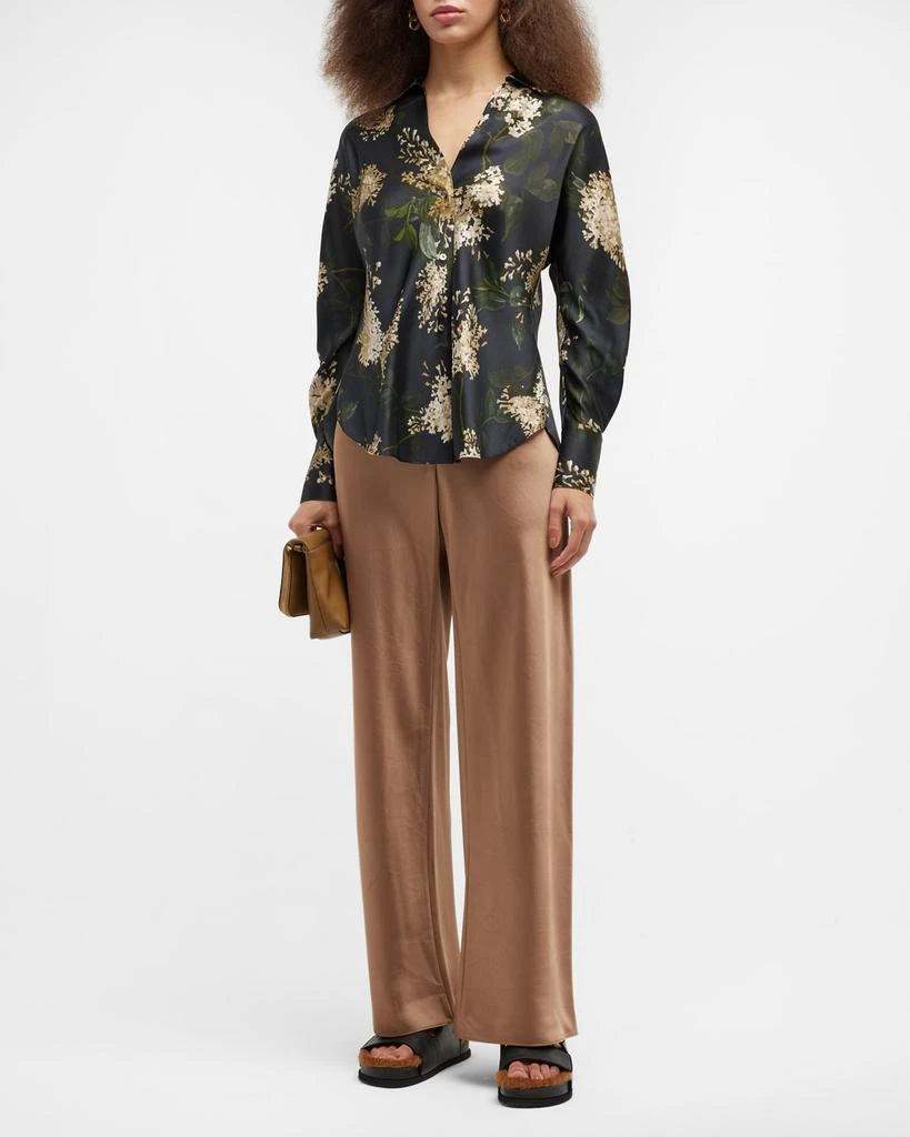 商品Vince|Floral-Print Silk Button-Front Blouse,价格¥1046,第4张图片详细描述