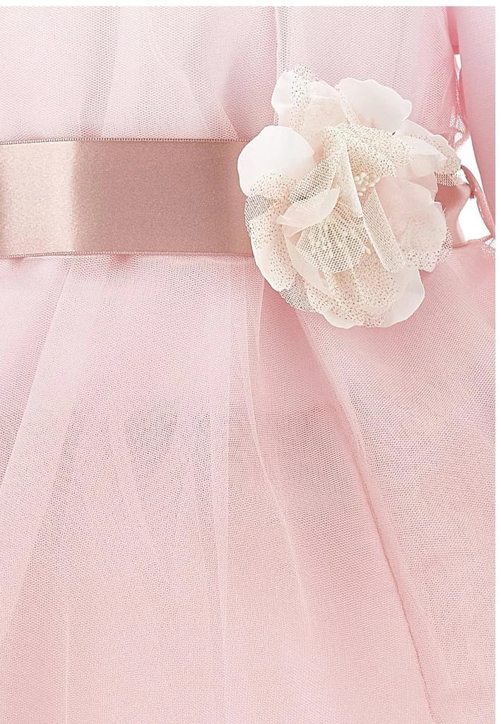 商品MONNALISA|Monnalisa Floral Detailed Tulle Overlay Flared Dress,价格¥1153,第4张图片详细描述