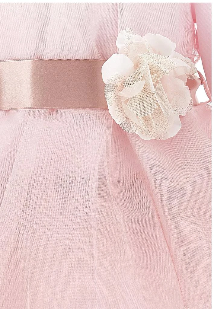 商品MONNALISA|Monnalisa Floral Detailed Tulle Overlay Flared Dress,价格¥1580,第4张图片详细描述
