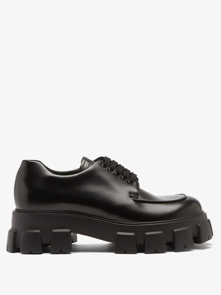 商品Prada|Monolith chunky-sole leather derby shoes,价格¥7982,第1张图片