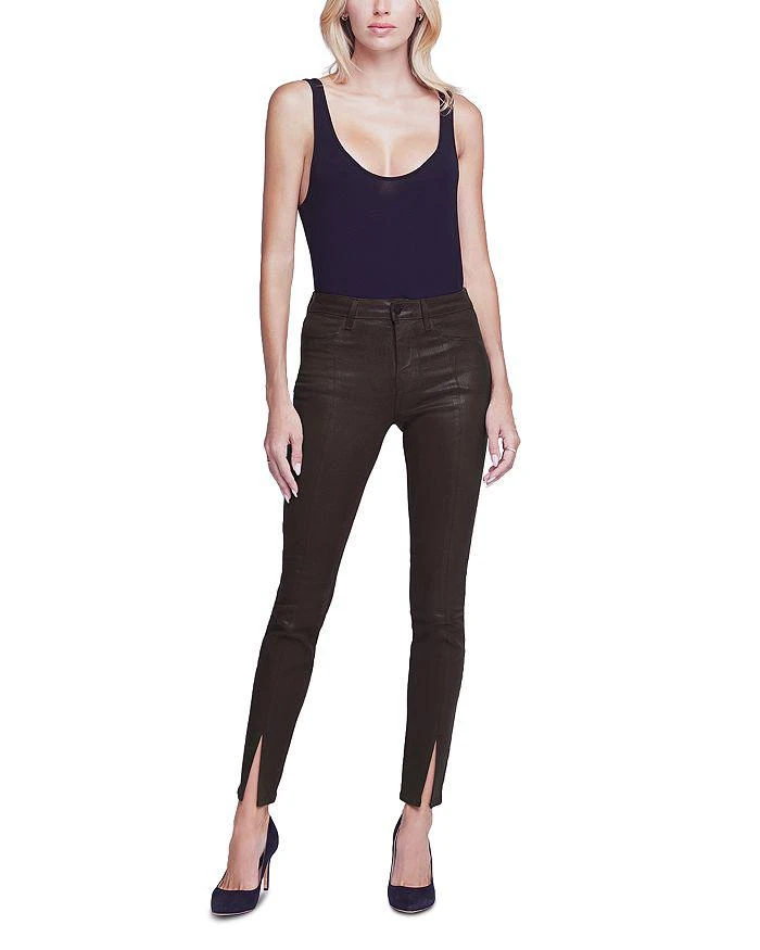 商品L'Agence|Jyothi High Rise Split Ankle Jeans in Cocoa Coated,价格¥1277,第4张图片详细描述