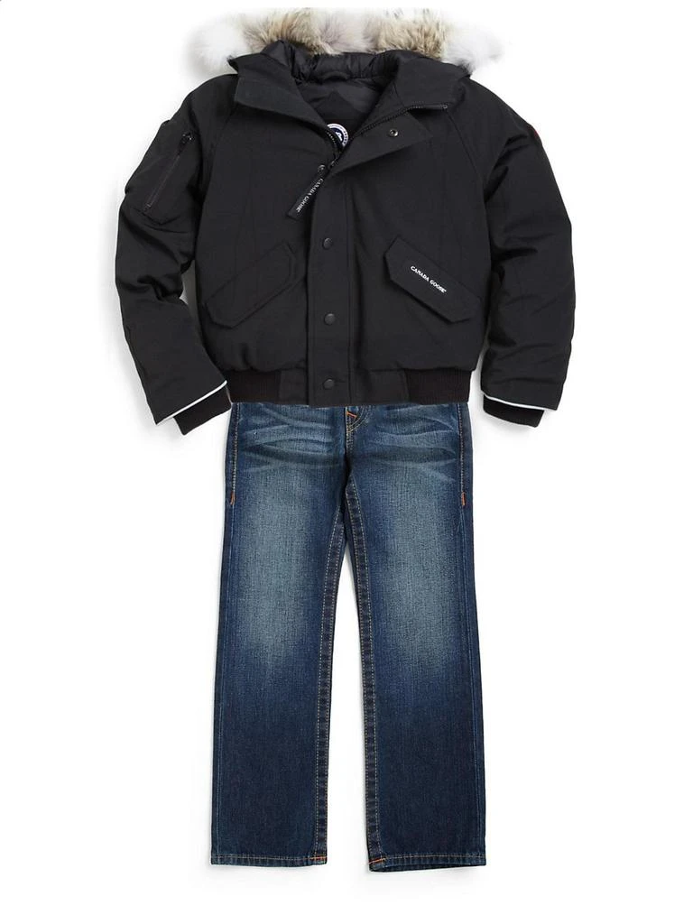 商品Canada Goose|Kid's Rundle Coyote Fur-Trim Down Bomber Jacket,价格¥4881,第2张图片详细描述