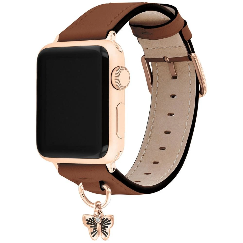 商品Coach|Brown Leather Apple Watch Band 38/41mm,价格¥716,第2张图片详细描述