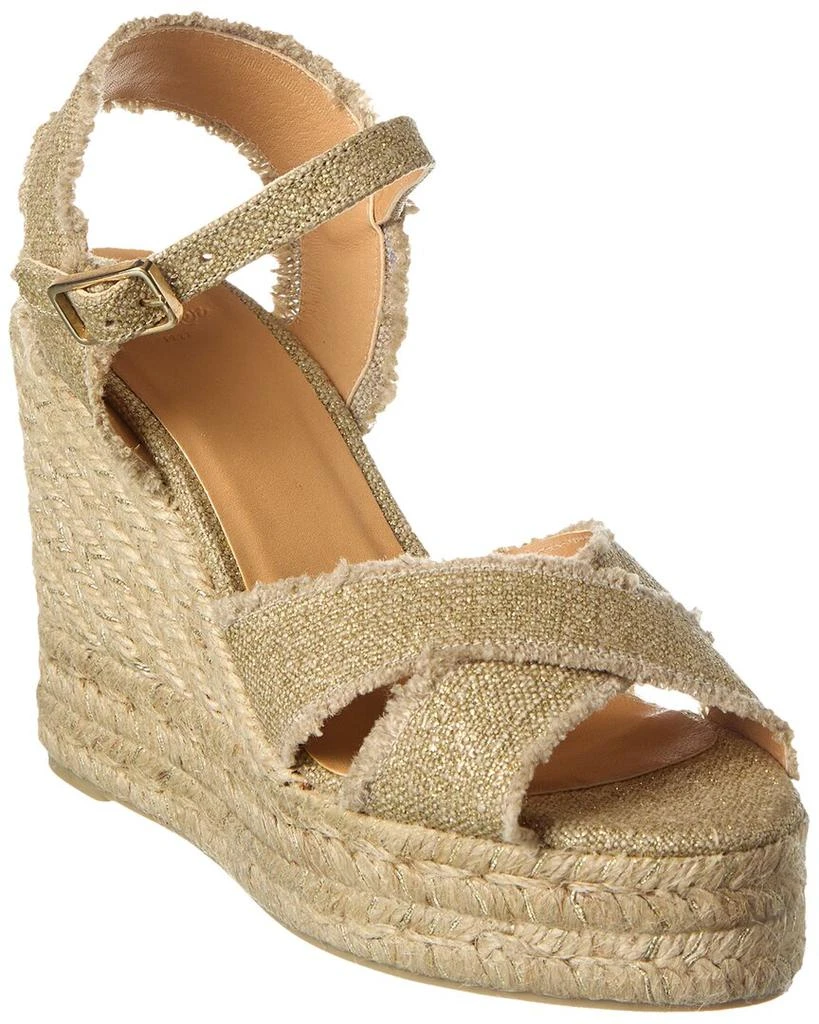 商品CASTAÑER|Bromelia 100 Metallic Canvas Wedge Espadrille,价格¥857,第1张图片