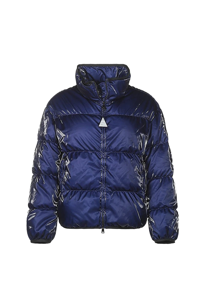 MONCLER 女士蓝色刺绣徽标拼布羽绒服 1A52S60-54AQ4-760 商品