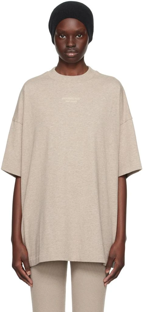 商品Essentials|Beige Crewneck T-Shirt,价格¥338,第1张图片