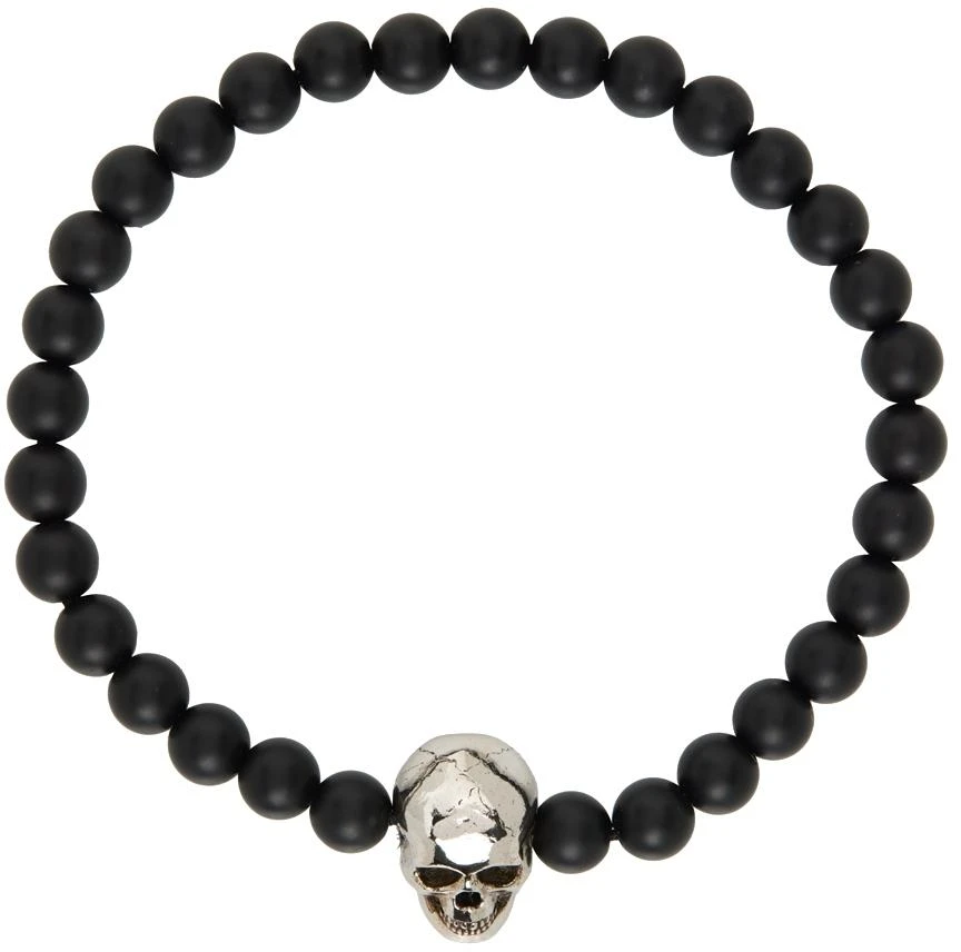 商品Alexander McQueen|Black Skull Beaded Bracelet,价格¥1195,第2张图片详细描述