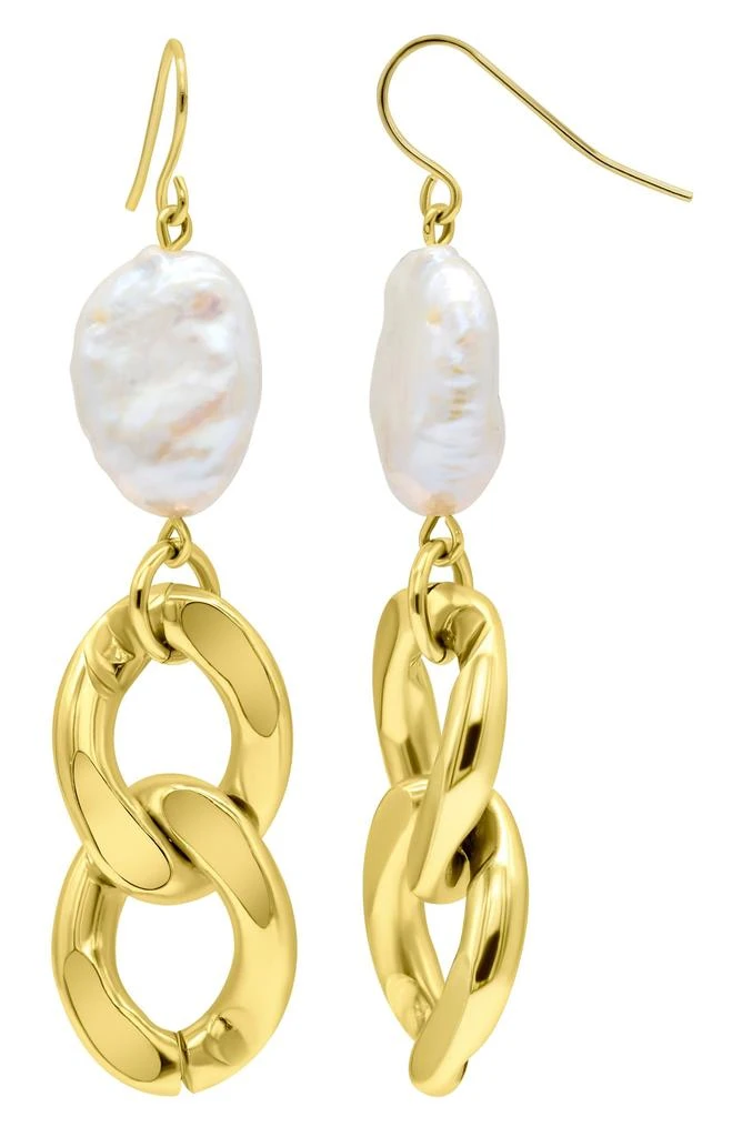 商品ADORNIA|Freshwater Pearl Chain Drop Earrings,价格¥210,第2张图片详细描述