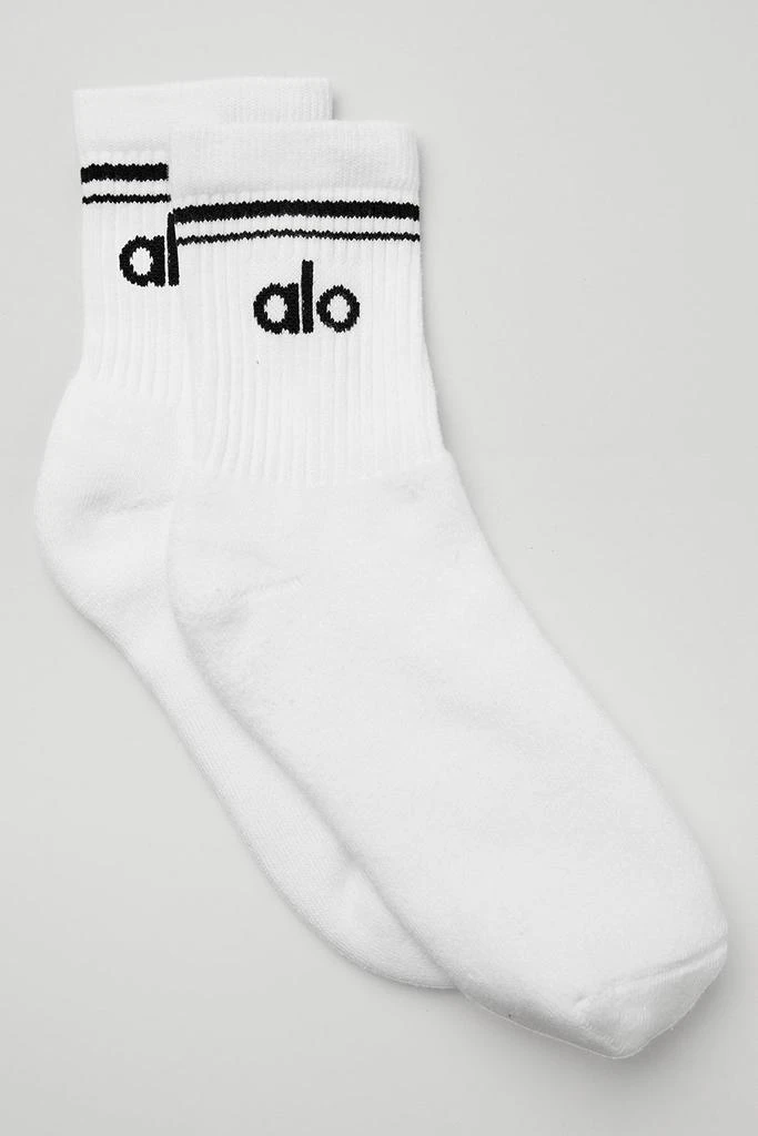 商品Alo|Unisex Half-Crew Throwback Sock - White/Black,价格¥211,第1张图片