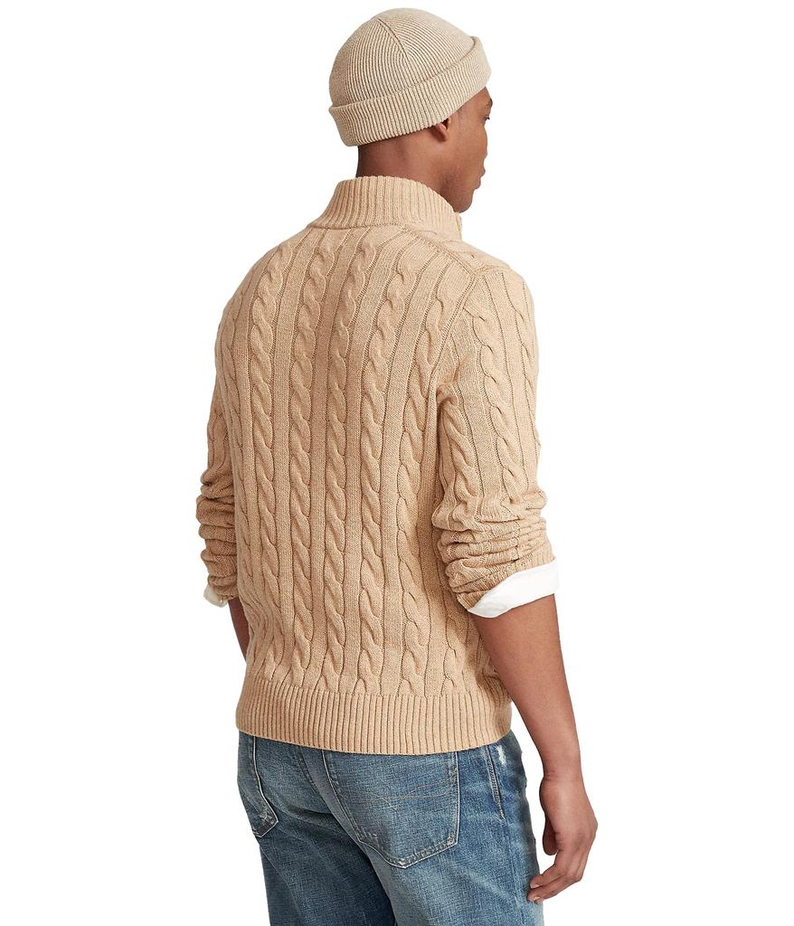 Cable-Knit Cotton Quarter-Zip Sweater商品第2张图片规格展示