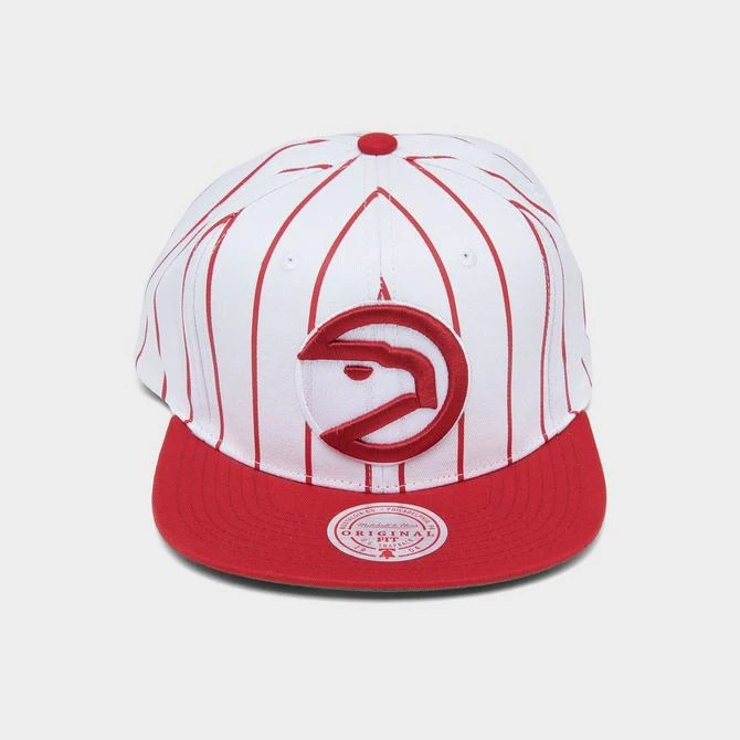 商品Mitchell and Ness|Mitchell & Ness Atlanta Hawks NBA Pinstripe HWC Snapback Hat,价格¥186,第2张图片详细描述